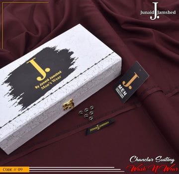 J. Premium Wash N Wear With Luxury Box & Bag ( Mehroon )