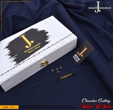 J. Premium Wash N Wear With Luxury Box & Bag ( Navy Blue )